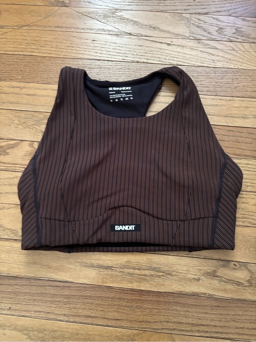 Bandit Women's Chocolate Brown Striped Sports Bra